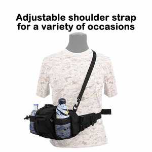 Marsupio da Vita e Fianchi Borsa a Tracolla Regolabile da Esterno con 2 Porta Borraccia Borsa Sportiva per Uomo e Donna - Product Image 5