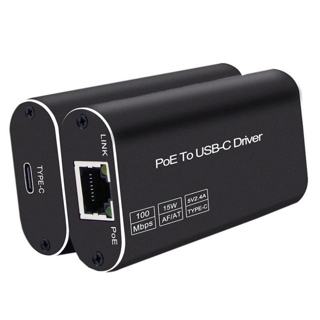 New Design POE to USB-C or Type-C Adapter Standard IEEE802.3Af/At Converter 10/100Mbps Driver Power Output With Ethernet 5V 2.4A