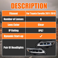 Faro Delantero de Nuevo Modelo al por Mayor para Toyota Corolla 2011 2012 2013 Lámpara Frontal de Alta Calidad