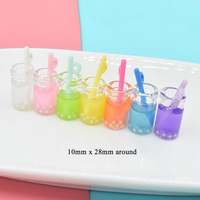 Yiwu wintop-perlas de plástico dentro de boba tea, botella en miniatura 3d, dijes de cristal, artesanía falsa para llavero