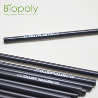 Biopoly Paille PLA courte de haute qualité noire Pailles PLA jetables avec logo