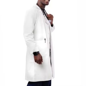 เสื้อโค้ทแลปแขนยาวสีขาวเสื้อ<span class=keywords><strong>โค</strong></span>้ทสำหรับห้องปฏิบัติการทางการแพทย์ของโรงพยาบาลเสื้อคลุมสีขาว - Product Image 4