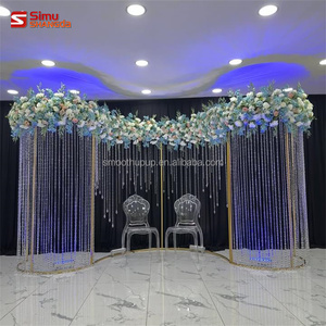 Hot Wedding Props Iron Screen Wedding Stage Layout Gold Metal Arch Welcome Area Decorative <strong>Background</strong> Frame - Product Image 3