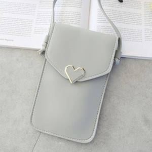 女性用ハート型財布レザークロスボディショルダーバッグウォレットケース携帯電話ポーチ - Product Image 6