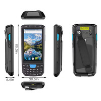 Industrial Rugged Smart Phone Call Android 9 Mobile Pc Pda 4.5 Inci Fhd 4G Ip66 Kode Qr 8-Core Pengumpul Data Tahan Air Pda