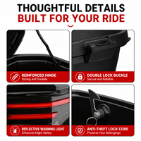 Grande valise arrière étanche et anti-poussière de 35 L, coque rigide pour casque, moto, bleu