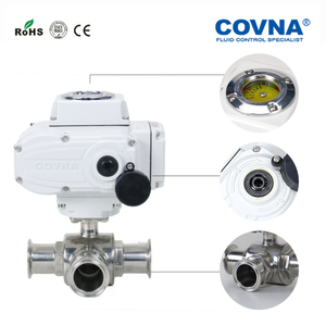 Válvulas de Bola Motorizadas COVNA de 2 y 4 Pulgadas, 3 Vías, 12V, Sanitarias, de Acero Inoxidable, con Abrazadera - Product Image 4