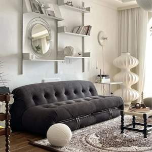 Sofá Bedsset <span class=keywords><strong>Muebles</strong></span> Sala de estar Sofá de terciopelo Tela Salón <span class=keywords><strong>Soriana</strong></span> Sillón Piso Sofá Seccional de 3 asientos con otomana 1 Juego - Product Image 4