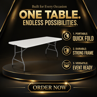 Table à manger pliable en plastique blanc, portable, pour événements en plein air, mariage, table longue moderne