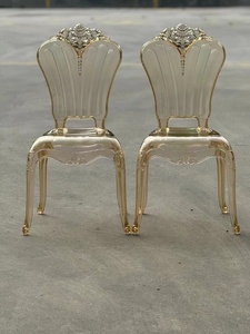 Sedie <span class=keywords><strong>Bella</strong></span> Princess in Resina Cristallo Ambrato Trasparente per Noleggio Eventi, Hotel e Matrimoni - Sedia in Acrilico - Product Image 6