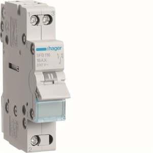 SFB116 Personalizzabile con interruttore di commutazione Hagers 1-0-2 1 polo 1 NO + 1 NC 16 A Modulo 1 DIN con attacco inferiore comune - Product Image 1