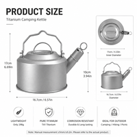 Bouilloire de camping en titane 1200 ml, légère et portable, pour la cuisson en extérieur, le thé et le café, idéale pour la randonnée et le trekking
