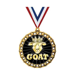 Het Nieuwste Ontwerp Van Professionele Fabrikanten 2d & 3d Logo Medaille Geit Dier Speciale Souvenir Medaille