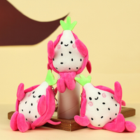 Vente en gros de porte-clés en peluche fruit du dragon pendentif peluche figurine poupée créative en peluche fruit animal en peluche pour cadeau