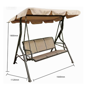 Fauteuil suspendu de <span class=keywords><strong>jardin</strong></span> moderne 3 places avec auvent, siège confortable pour terrasse, utilisation extérieure, cour, parc - Product Image 6