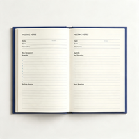 Agenda de travail A5 relié rigide bleu Klein, carnet personnalisé en cuir PU, agenda quotidien, journal de bureau, journal professionnel