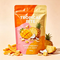 Op maat gedrukte diepvriesgedroogde fruitverpakkingszakken, staande pouches, matte Mylar zakken met ziplock sluiting voor snacks, gedroogd fruit en voedselverpakkingen