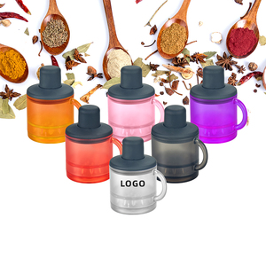 Plastic Dry <b>Herb</b> <b>Grinder</b> 4-Piece Round Magnetic Green <b>Grinder</b> Gear With Built-In Catcher And Silicone Lid - Product Image 4