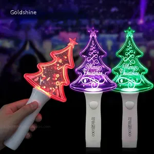 Bastões de LED acrílicos brilhantes para festas, bastões de Natal em forma de árvore de Natal, materiais de concerto, luzes de brinquedo para festas, bastões luminosos de LED