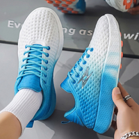 Chaussures de sport pour hommes, couleur dégradée confortable, respirantes, en tissu tissé, semelle en PVC résistante à l'usure, pour le jogging