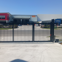 Nouvelle clôture de sécurité extérieure avec panneaux tubulaires en fer et aluminium pour maison et jardin, portails d'allée en acier à cadre plastique
