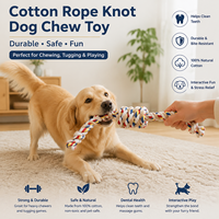 Jouet pour chien en corde à triple nœud pour mâcheurs agressifs, corde de tirage en coton, nettoyage des dents, soulagement des molaires, corde à mâcher, petite, moyenne, grande taille