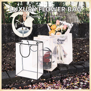 Bolsa de Papel Glassine de Lujo con Recubrimiento de PE, de una Sola Cara, Portátil, con Borde, para Floristería, Envoltorio para Ramos Florales - Product Image 2