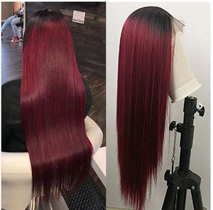 Commercio all'ingrosso 130% 150% 180% 250% densità <span class=keywords><strong>parrucche</strong></span> rosso bordeaux 1b 99J capelli umani <span class=keywords><strong>parrucche</strong></span> lisci capelli vergini capelli brasiliani parrucca anteriore - Product Image 1