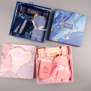 Ensemble rose marbre bleu pour le personnel avec cérémonie de la main, demoiselle d'honneur, petite boîte cadeau pratique |   Meilleures ventes Ensemble exquis avec cadeau - Product Image 3