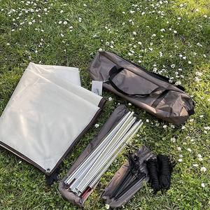 Bâche de camping WOQI 300x300 cm carrée en polyester imperméable avec poteaux et piquets en aluminium pour usage extérieur - Product Image 2