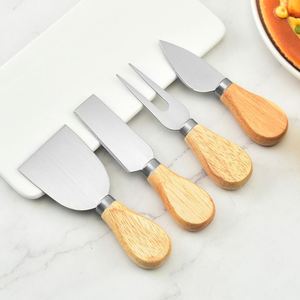 Set of 4 Pcs Cheese Knife Set with Wood Handle Cheese Slicer Cutter <b>Kitchen</b> Baking <b>Tools</b> - Product Image 3