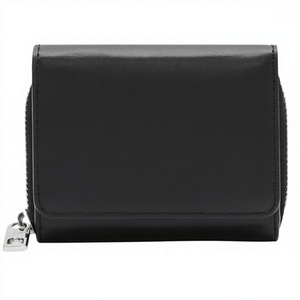 Porte-monnaie court en cuir Crazy Horse marron foncé vintage fait main pour femme avec fermeture éclair RFID et poche à monnaie - Product Image 4