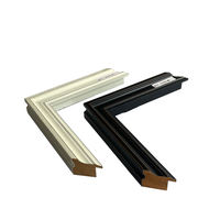 Cadre en bois 4143, moulure W43mm, noir et blanc, durable, élégant, moderne, classique américain, baroque, en pin, carré, pour peinture