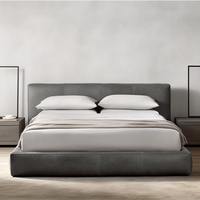 Meubles de chambre à coucher en bois de style nordique moderne, lits en bois sur mesure, ensembles de chambre à coucher king size, lit double