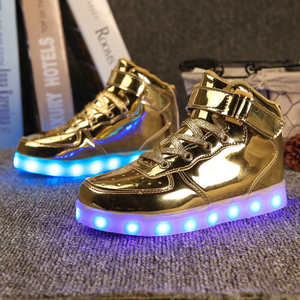 Zapatos de rendimiento divertidos para fiesta, zapatillas brillantes Unisex para hombre, zapatos de monopatín con purpurina dorada con luz luminosa, accesorios para espectáculos de fiesta - Product Image 2