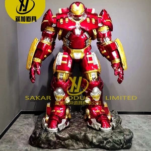 Venta caliente gran personaje de Anime al aire libre centros comerciales fibra de vidrio tamaño real <span class=keywords><strong>Iron</strong></span> <span class=keywords><strong>Man</strong></span> Mark 44 Hulk Buster estatua - Product Image 2