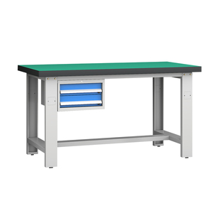 Banc de travail industriel robuste en acier, table d'assemblage d'atelier avec tiroirs de rangement - Product Image 1
