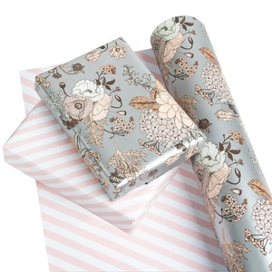 Custom Eco-Friendly Recyclable Floral <b>Pattern</b> Art <b>Paper</b> Roll Double-Sided Coated PE Waterproof 100GSM Virgin Wood Pulp Packaging - Product Image 2