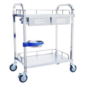 Carro de acero inoxidable con envío gratuito transfronterizo, carro para equipo médico, carrito de instrumentos de tres niveles, para estética - Product Image 2