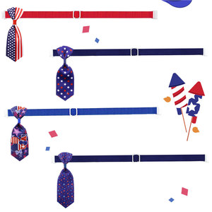 Nœuds papillon réglables pour chiens et chats, motif drapeau américain, pour la fête de l'Indépendance, accessoires de collier, couleurs assorties, style fantaisie - Product Image 3