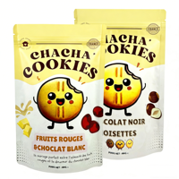 Sachet d'emballage alimentaire personnalisé pour bonbons, snacks, biscuits, avec fermeture éclair thermoscellable, pochette verticale refermable