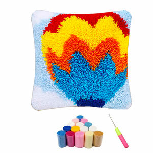 Taie d'oreiller brodée à la main 40cm/16 pouces, <span class=keywords><strong>crochet</strong></span> avec loquet, <span class=keywords><strong>crochet</strong></span>, tapis, kits de toile technique - Product Image 1