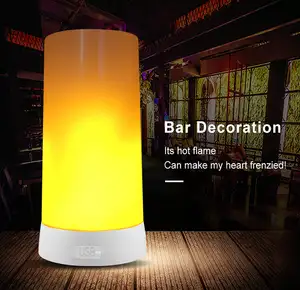 Hot sale USB battery portable torch flame light bar room decoration silk flame simulated fire effect light