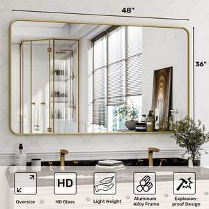 30x18 Inch Framed LED <b>Bathroom</b> Mirror Backlit and Front <b>Lighted</b> Ideal for Daily Makeup and Shaving Needs - Product Image 4