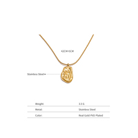 Collar con Colgante Irregular de Acero Inoxidable XY 3315, Collar de Cadena de Acero Dorado Abstracto Minimalista, Joyería para Mujer