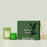 Boîte de conservation alimentaire en fer blanc imprimée sur mesure 30g 50g 80g 100g pour poudre de matcha et de café avec ensemble d'emballage cadeau en sachet stand-up