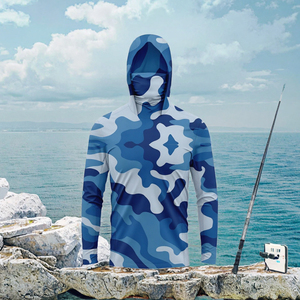 Chemise de pêche pour hommes adultes, logo personnalisé imprimé, respirante, manches longues, séchage rapide, protection UV UPF 50, durable, en spandex/polyester - Product Image 2