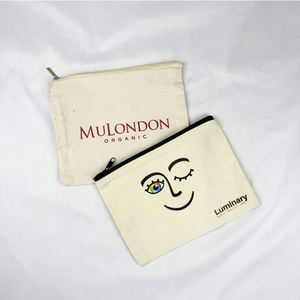 High Quality Eco Friendly Custom Cotton Blank Zipper Pouch Make up <b>Bags</b> Plain Cotton Canvas Makeup Cosmetic <b>Bag</b> With Logo - Product Image 5