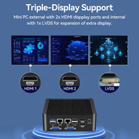 Komputer Industri IOT Dual LAN Tanpa Kipas J4125 Ubuntu Linux Mini PC dengan 2*LAN RS232 RS485 2* H-DMI GPIO LVDS TPM Slot SIM