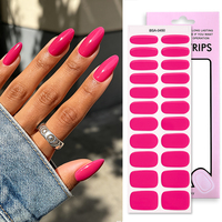 Autocollants pour ongles en gel couleur unie, sans cuisson, tenue forte 2+ semaines, 22 bandes, imperméables, amovibles, sans HEMA, enveloppements de vernis à ongles à couverture complète